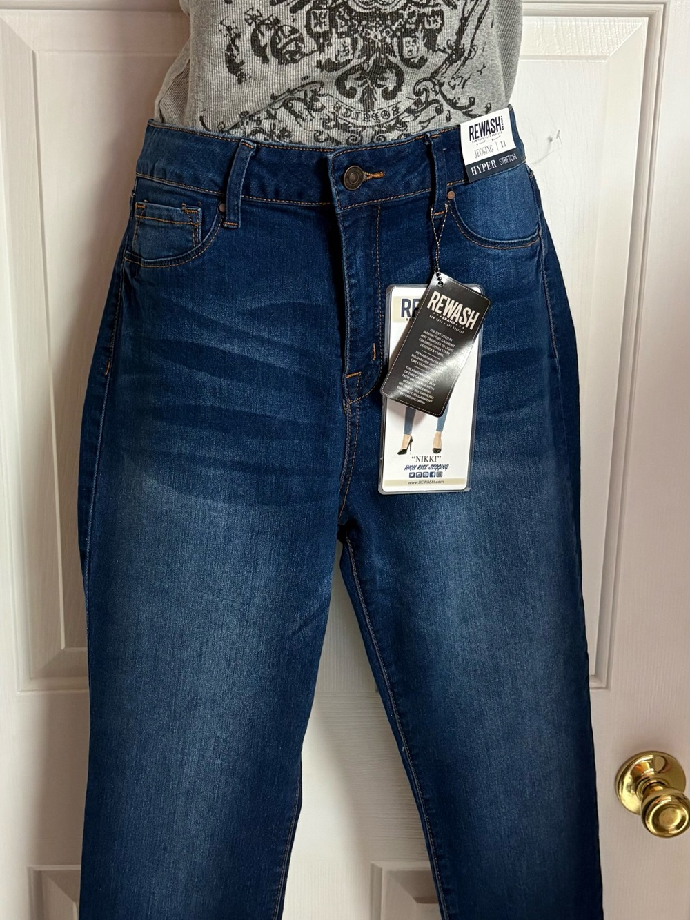 Rewash Women's Dark Blue High-Rise Stretch Jeggings - Picture 2 of 8